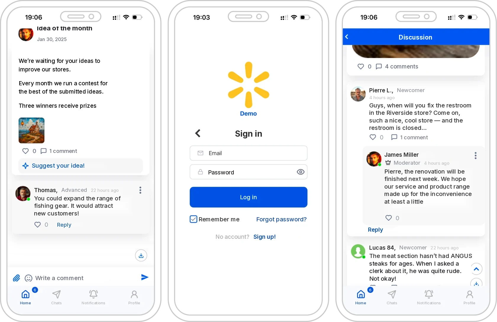 Discussion, comments and account sign-in