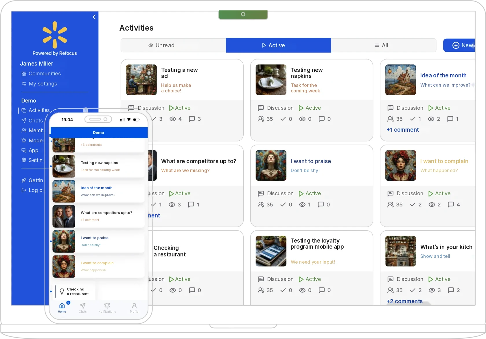 Moderator dashboard and mobile app